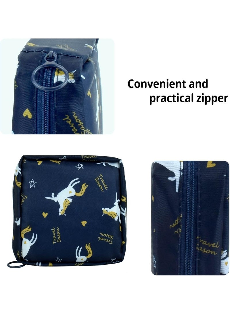 حقيبة دورة شهرية للفتيات والمراهقات – حقيبة صغيرة أنيقة وعصرية وخفيفة الوزن ومنظمة للمستلزمات الصحية النسائية مثل الفوط الصحية، السدادات القطنية، المناديل المبللة، قابلة للحمل في المدرسة، السفر، العمل، مقاومة للماء، مزودة بسحاب متين، تصميم عصري وجذاب للبنات والمراهقات، حقيبة فترة شهرية سرية ومريحة، حقيبة متعددة الاستخدامات للتخزين الشخصي، المناديل الصحية، المكياج، الإكسسوارات، الأدوية، حقيبة صغيرة للحقيبة، حقيبة ظهر، خزانات المدرسة، حقيبة نسائية عملية وعصرية، مثالية للهدايا، مجموعة أول دورة شهرية، محمية من البلل والتسرب - Image 2